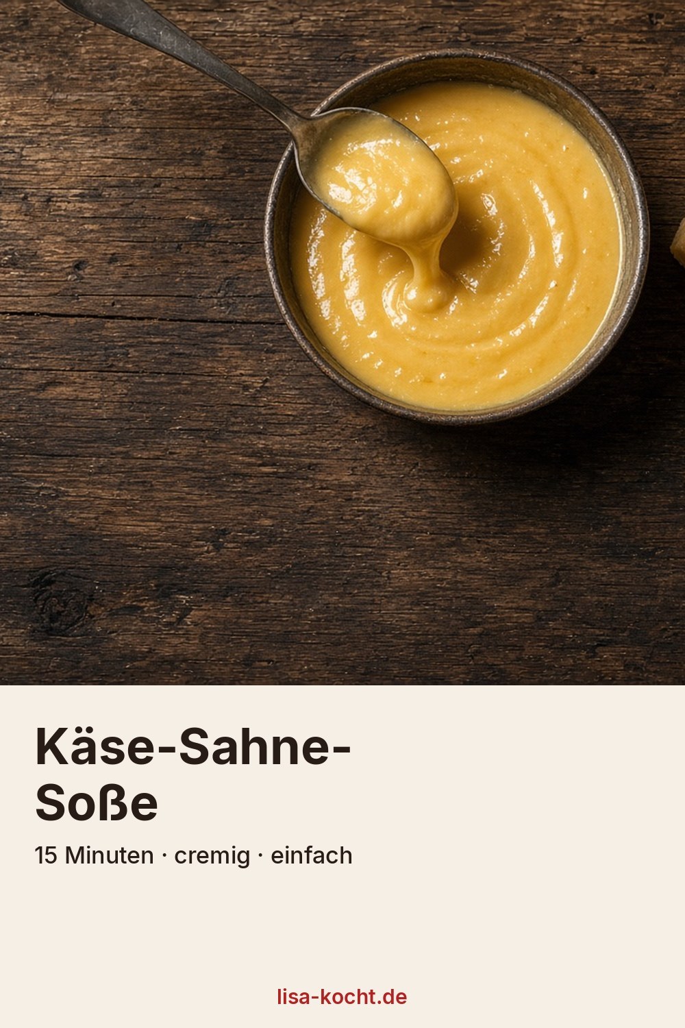 Pinterest Pin: Käse-Sahne-Soße