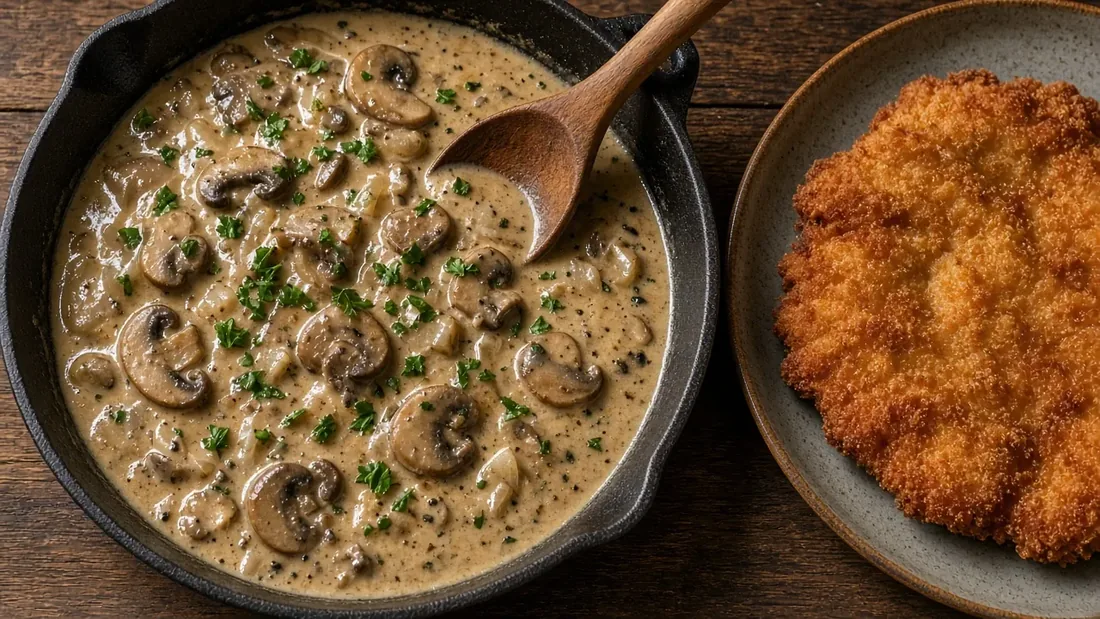Rahmsoße mit Champignons – Cremig & in 15 Minuten fertig – Soßen Rezept – selber machen